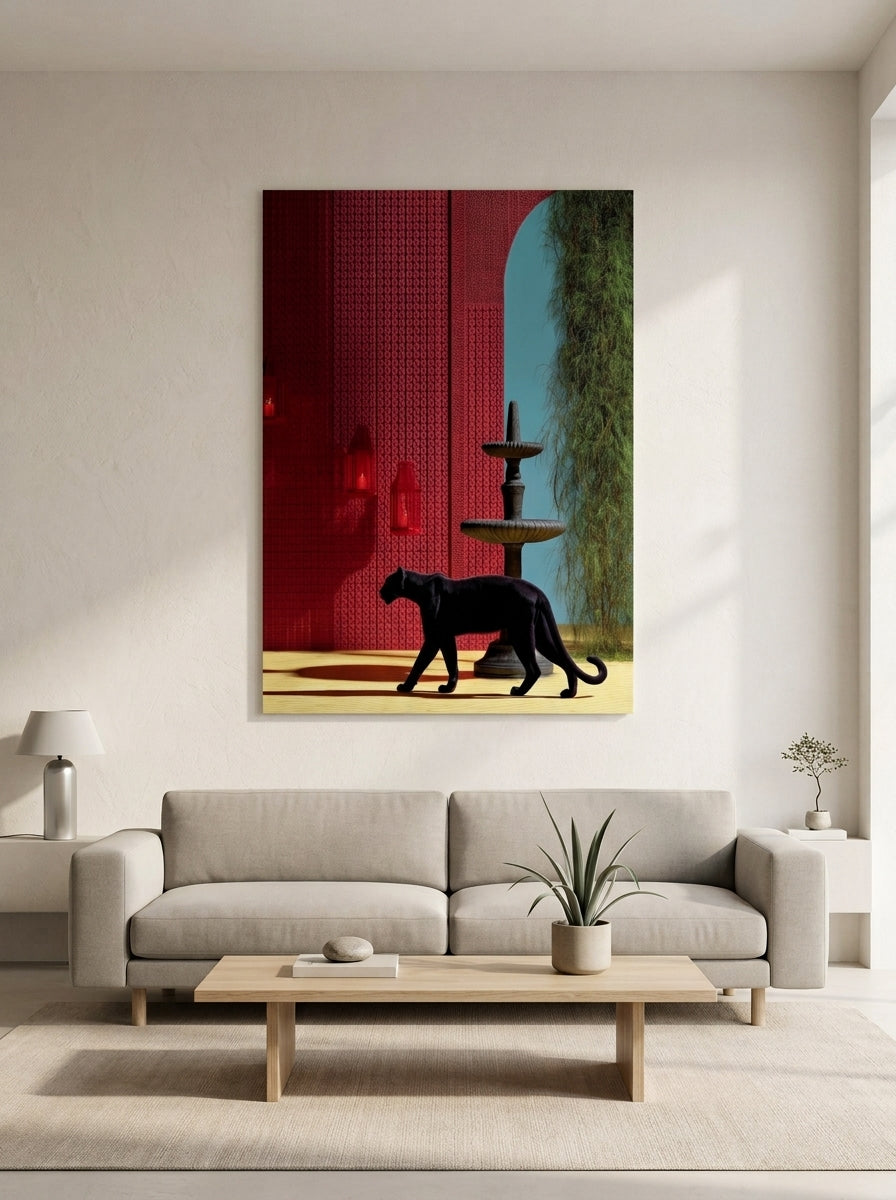 Crimson Panther — Luxury Panther Wall Art