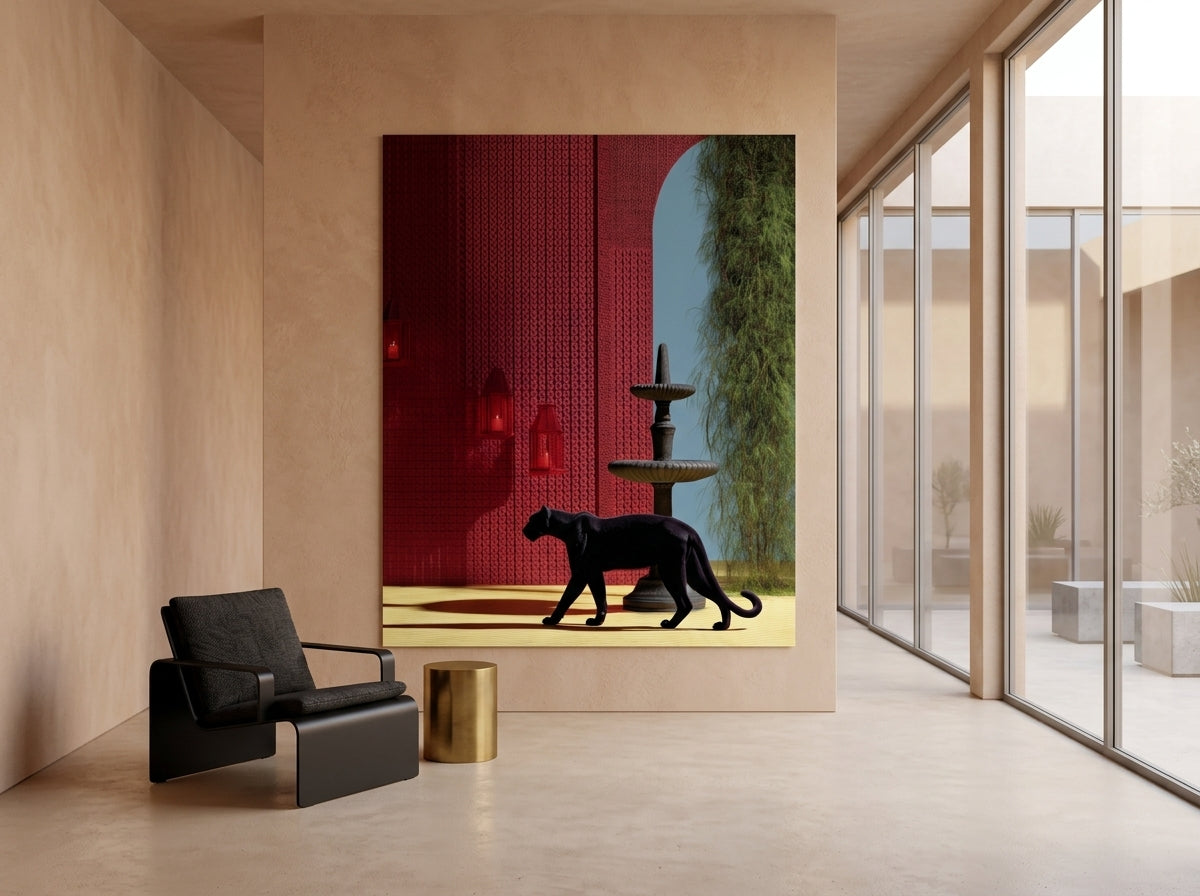 Crimson Panther — Luxury Panther Wall Art