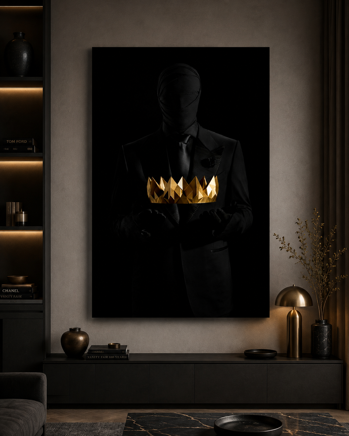 The Golden Crown — Black & Gold Wall Art