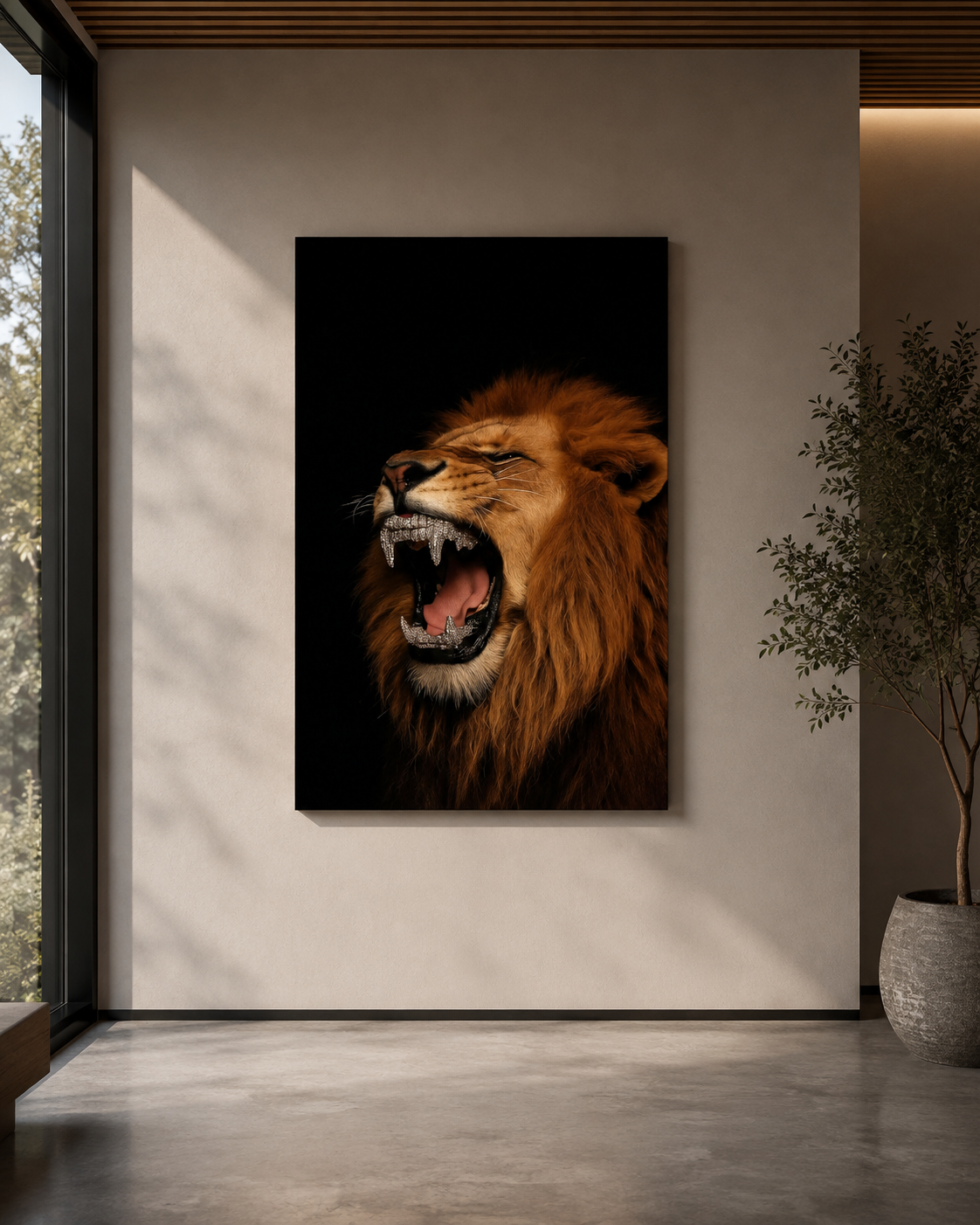 Roaring Lion — Black & Gold Luxury Wall Art