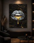 Money Lips — Black & Gold Luxury Wall Art
