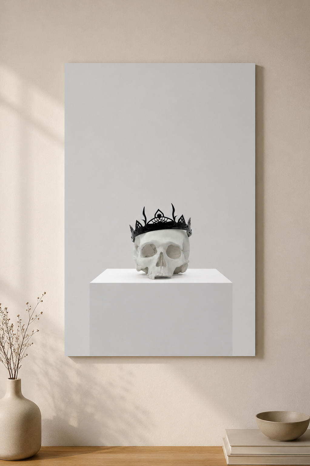 Crowned Skull — Gothic Minimalist Wall Art