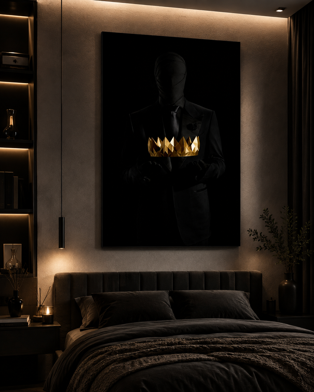 The Golden Crown — Black & Gold Wall Art