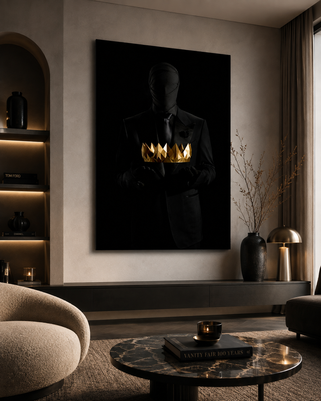The Golden Crown — Black & Gold Wall Art