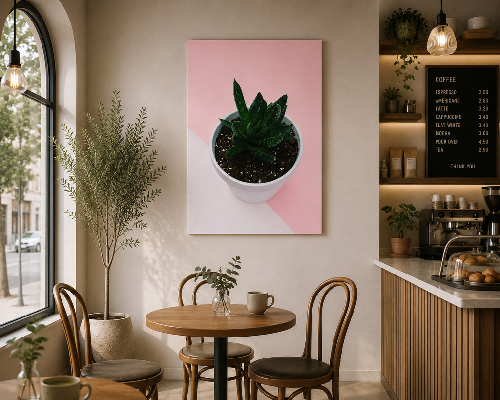 Blush Succulent — Modern Minimalist Wall Art