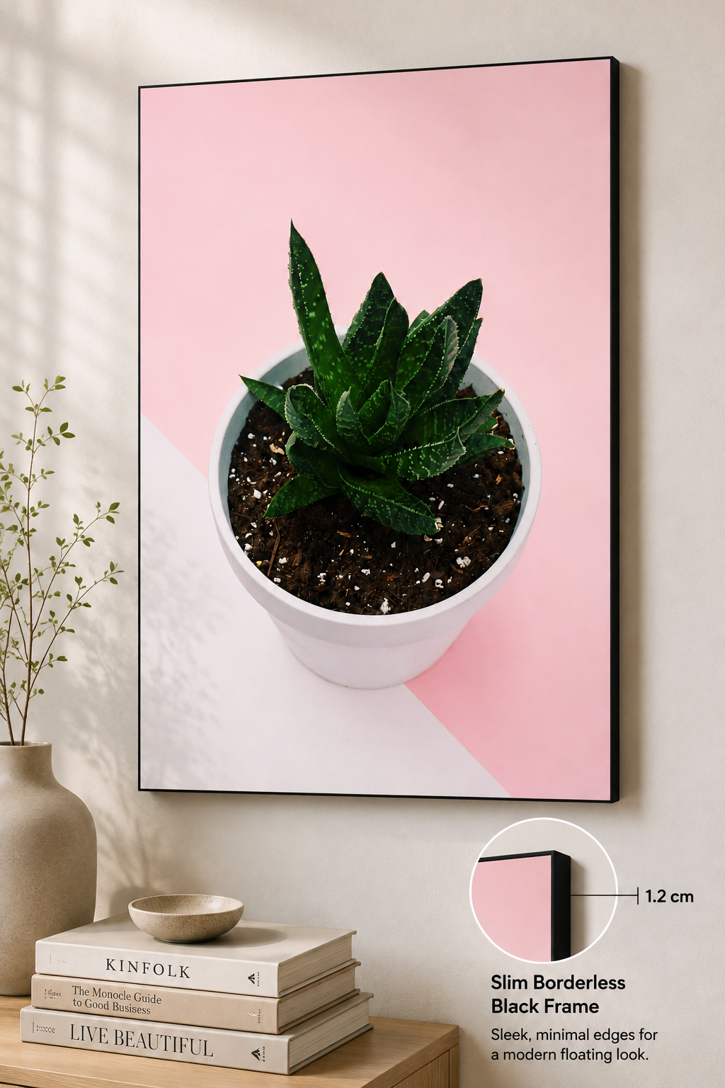 Blush Succulent — Modern Minimalist Wall Art