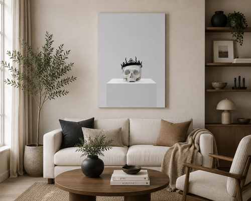 Crowned Skull — Gothic Minimalist Wall Art
