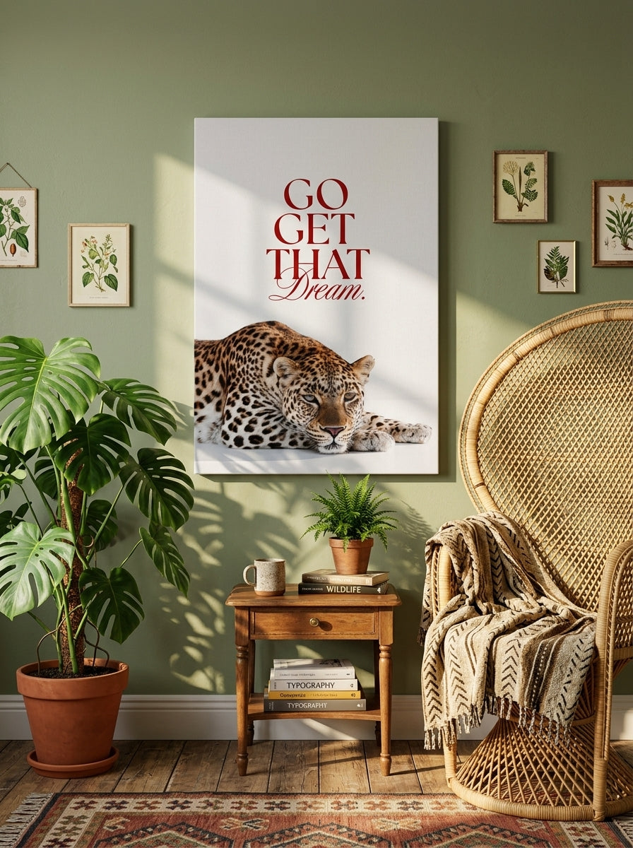 Go Get That Dream — Motivational Leopard Wall Art