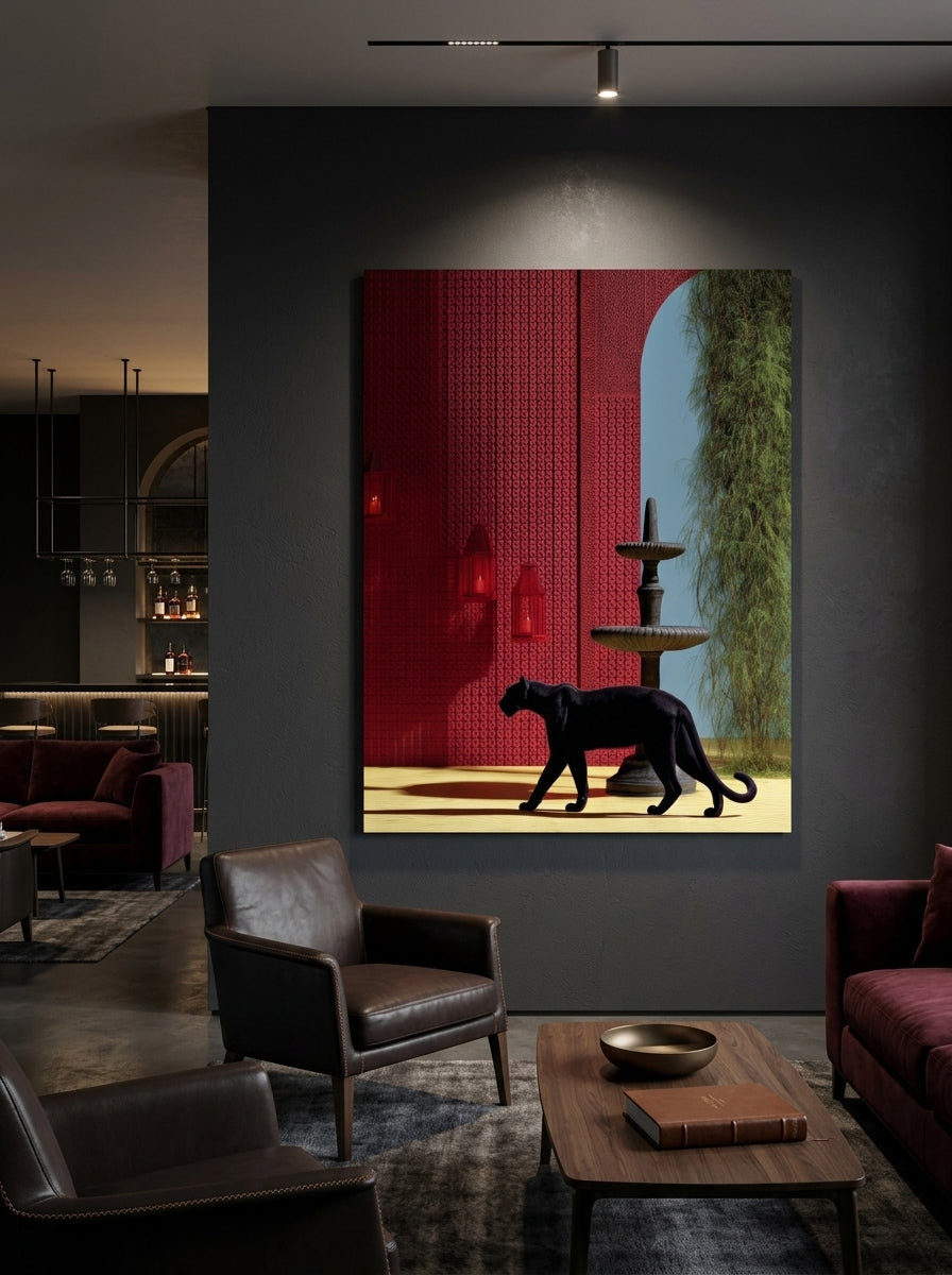 Crimson Panther — Luxury Panther Wall Art