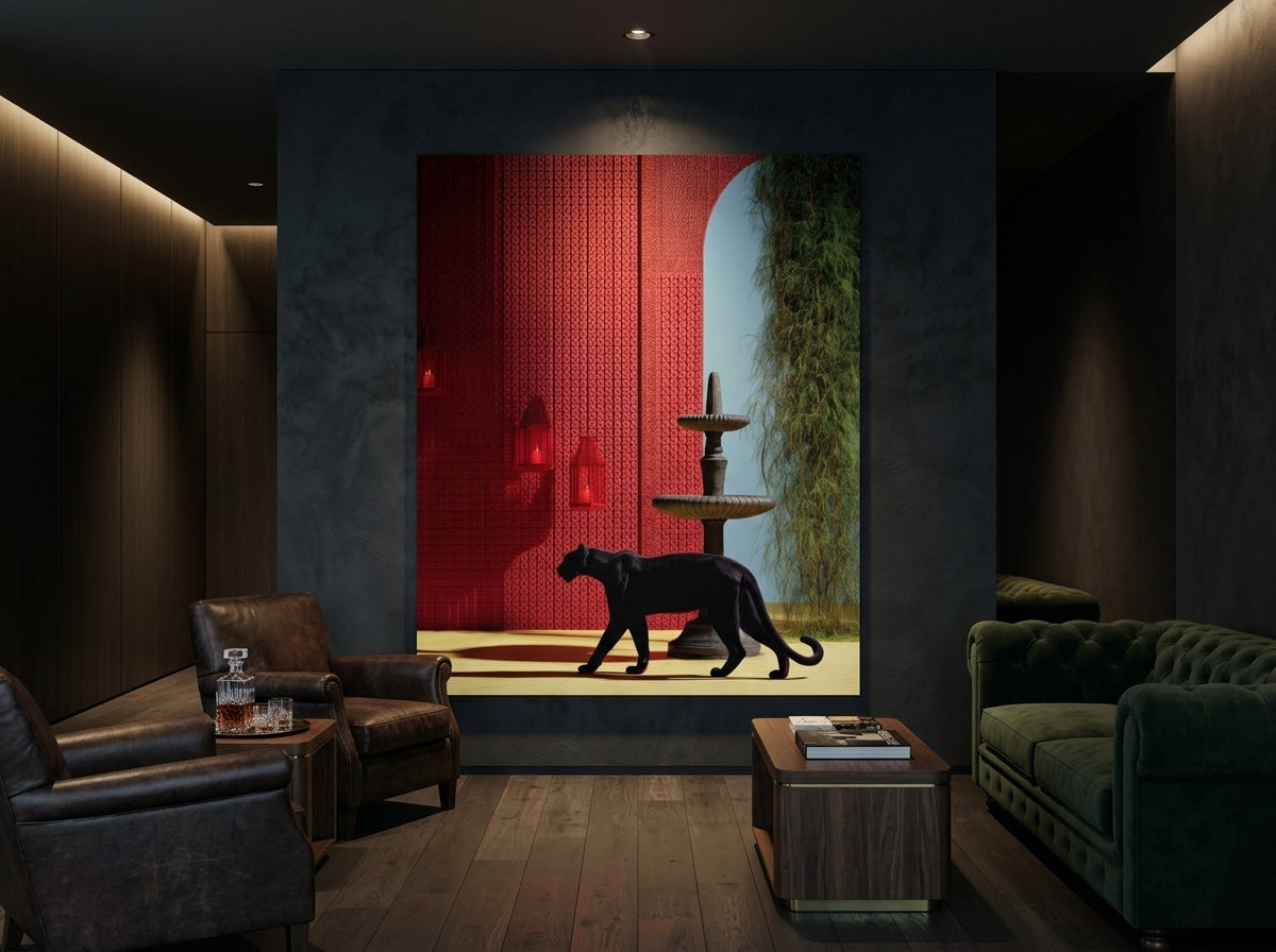 Crimson Panther — Luxury Panther Wall Art