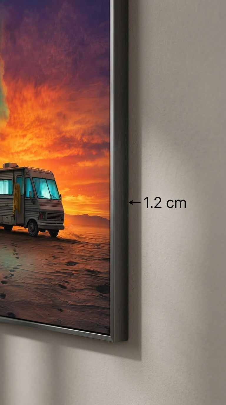 1.2 cm frame thickness detail of desert RV wall art