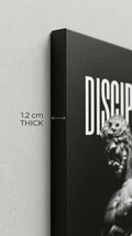 Discipline motivational wall art showing 1.2 cm thickness