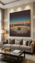 Kaaba Makkah Islamic wall art in a luxury living room