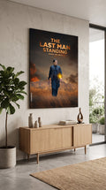 The Last Man Standing portrait wall art displayed in a modern interior