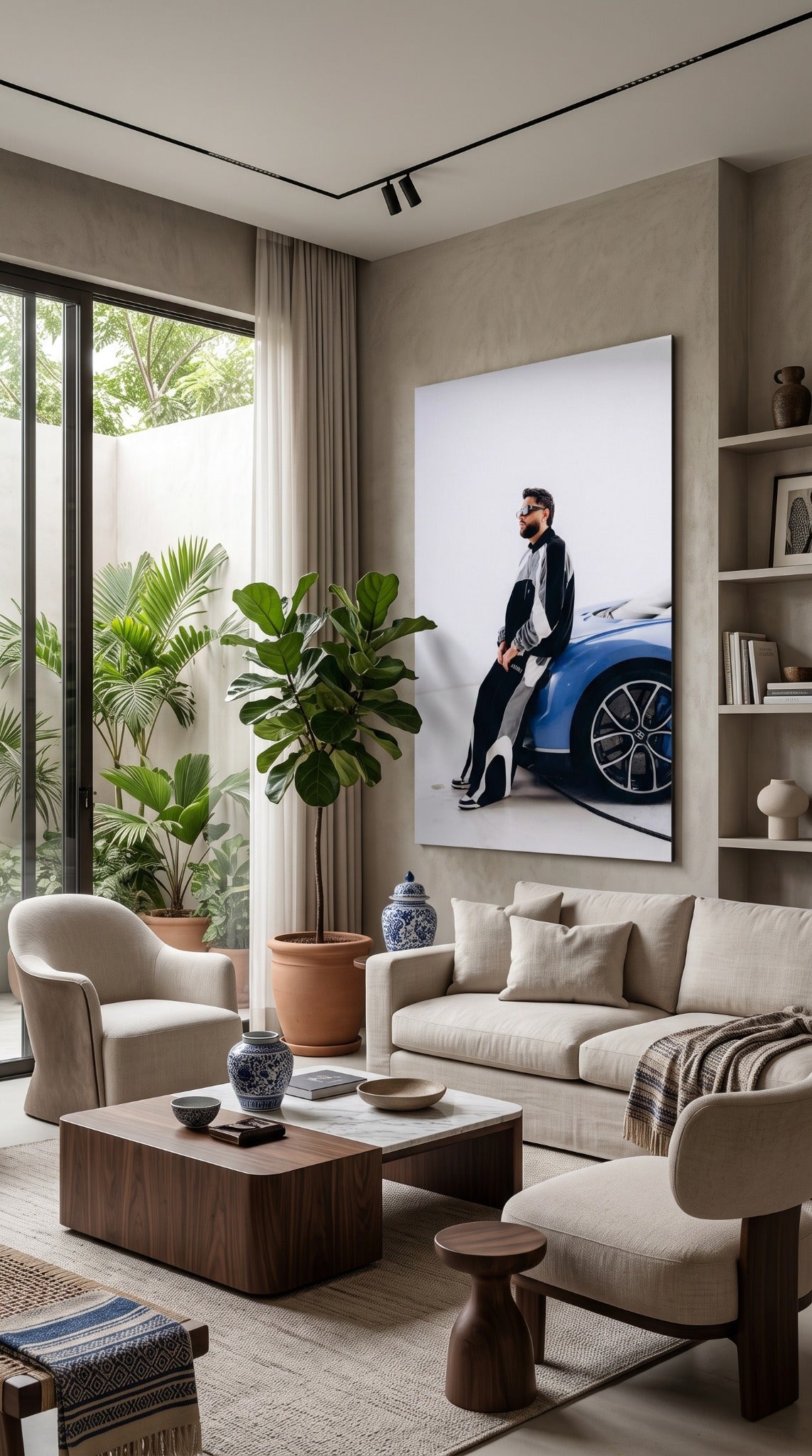Musician wall art displayed in a contemporary home