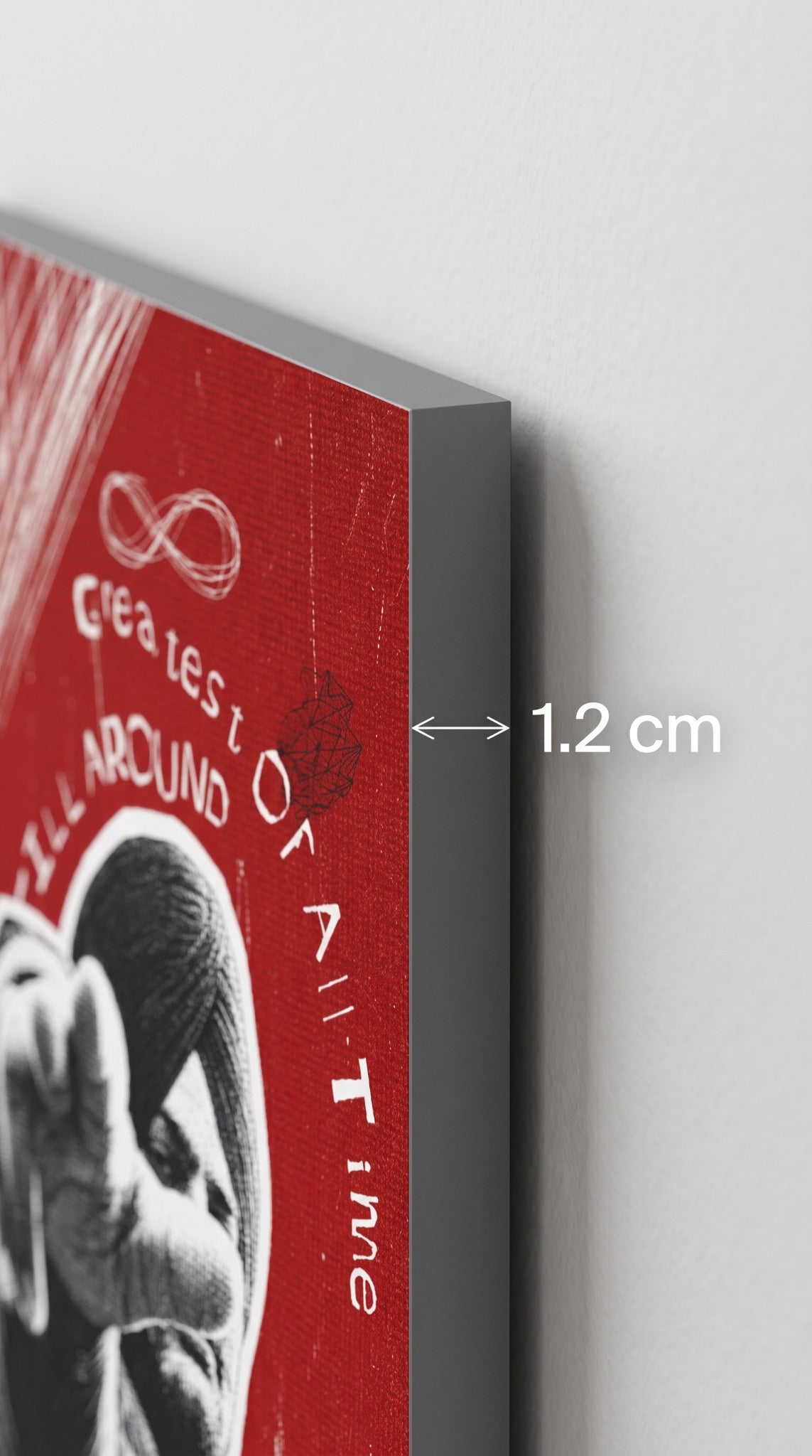 Musician wall art panel showing slim 1.2 cm profile